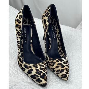 Alice + Olivia Women's Size 10.5 Brown/Tan Calf Hair Cheetah Print Dress Heel